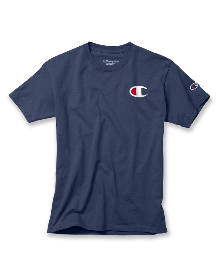 Camiseta Champion Niño - Cotton Big C Logo ( Azul Marino ) 7569803-AP